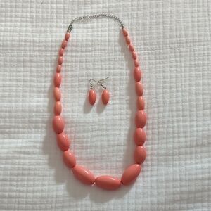 Charming Charlie Coral Necklace and Earring Set